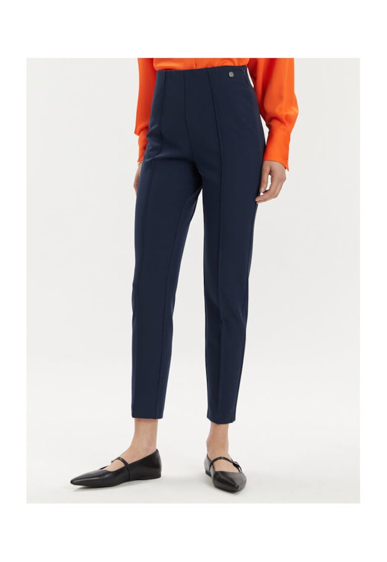 Pantaloni dama - 303565879 - Poliester - Albastru - Albastru