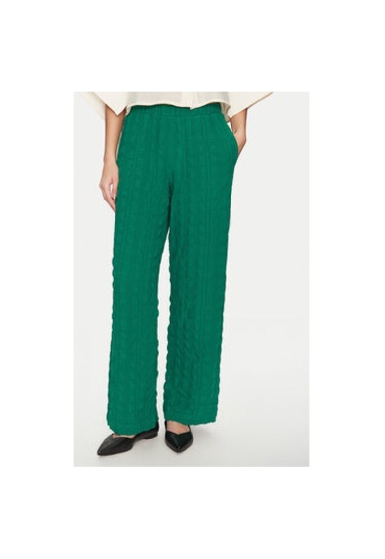 Pantaloni dama - 304951404 - Viscoza/Poliester - Verde - Verde