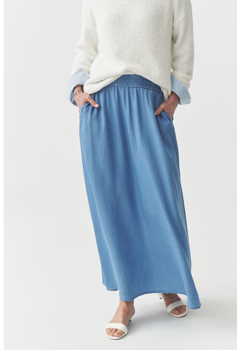 Fusta lunga evazata cu buzunare Fusta lunga evazata cu buzunare