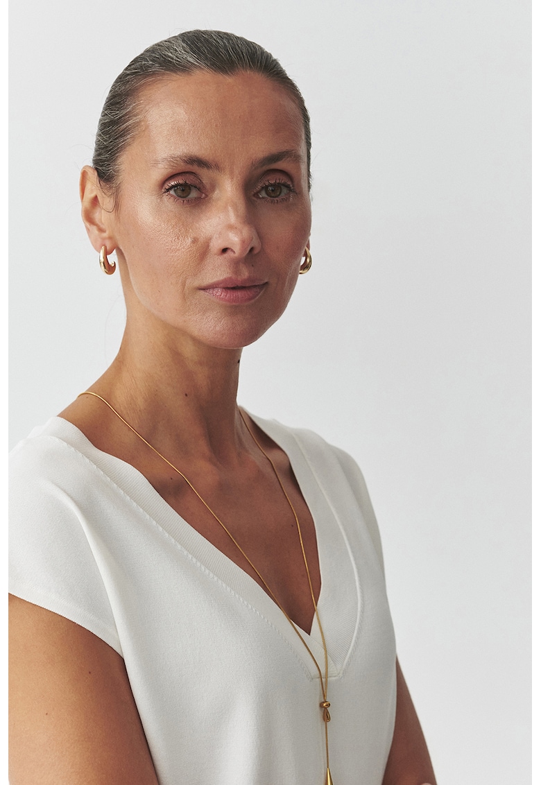 Bluza cu decolteu in V si model uni