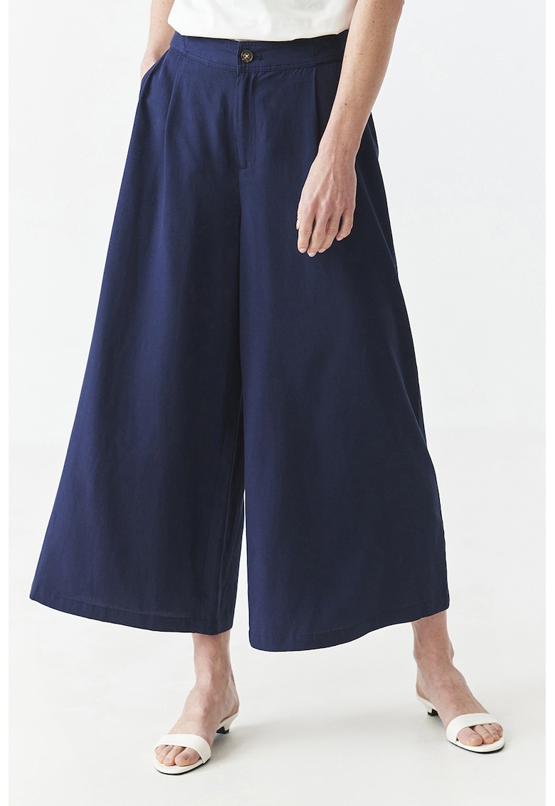 Pantaloni din amestec de lyocell cu croiala ampla