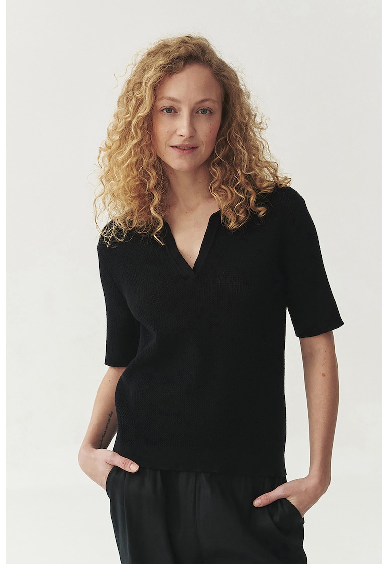 Bluza din amestec de matase Sonar - Negru