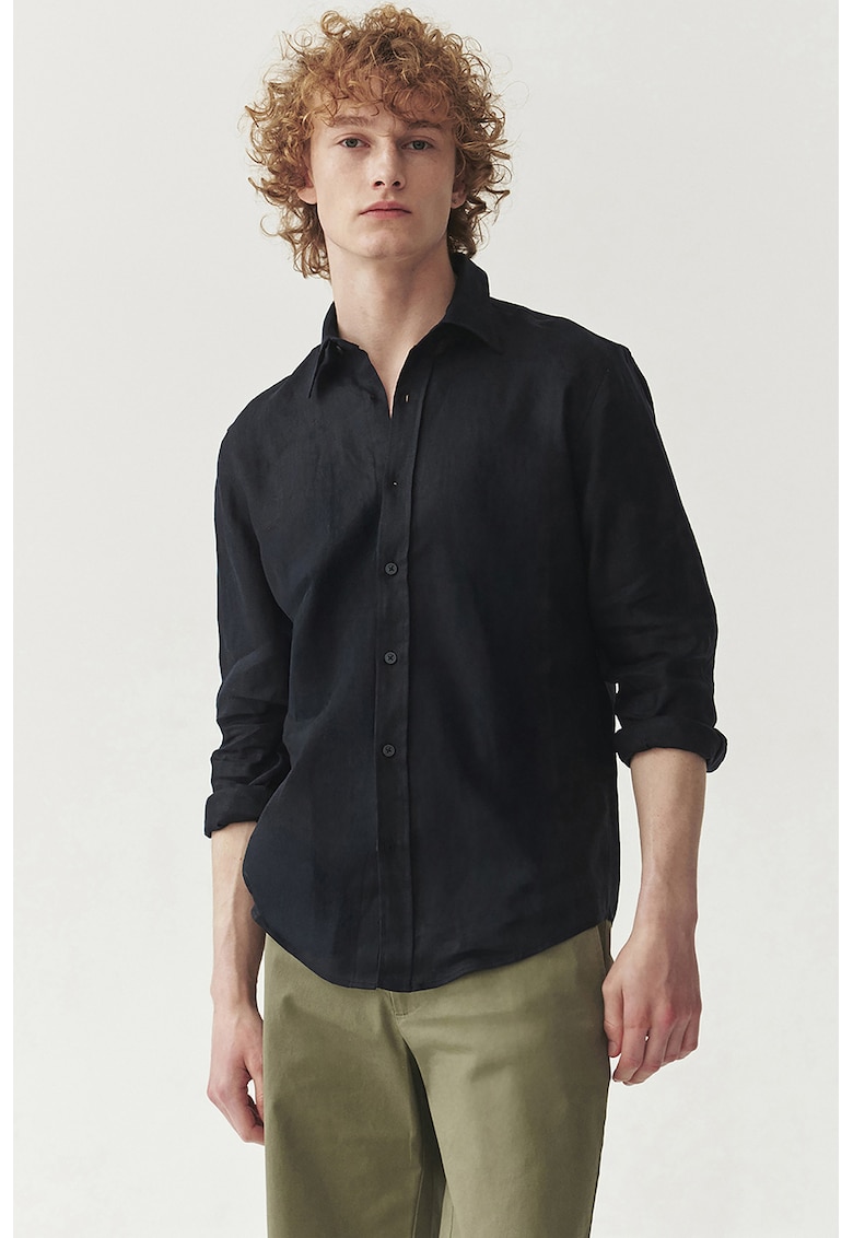 Camasa eleganta de in - Negru