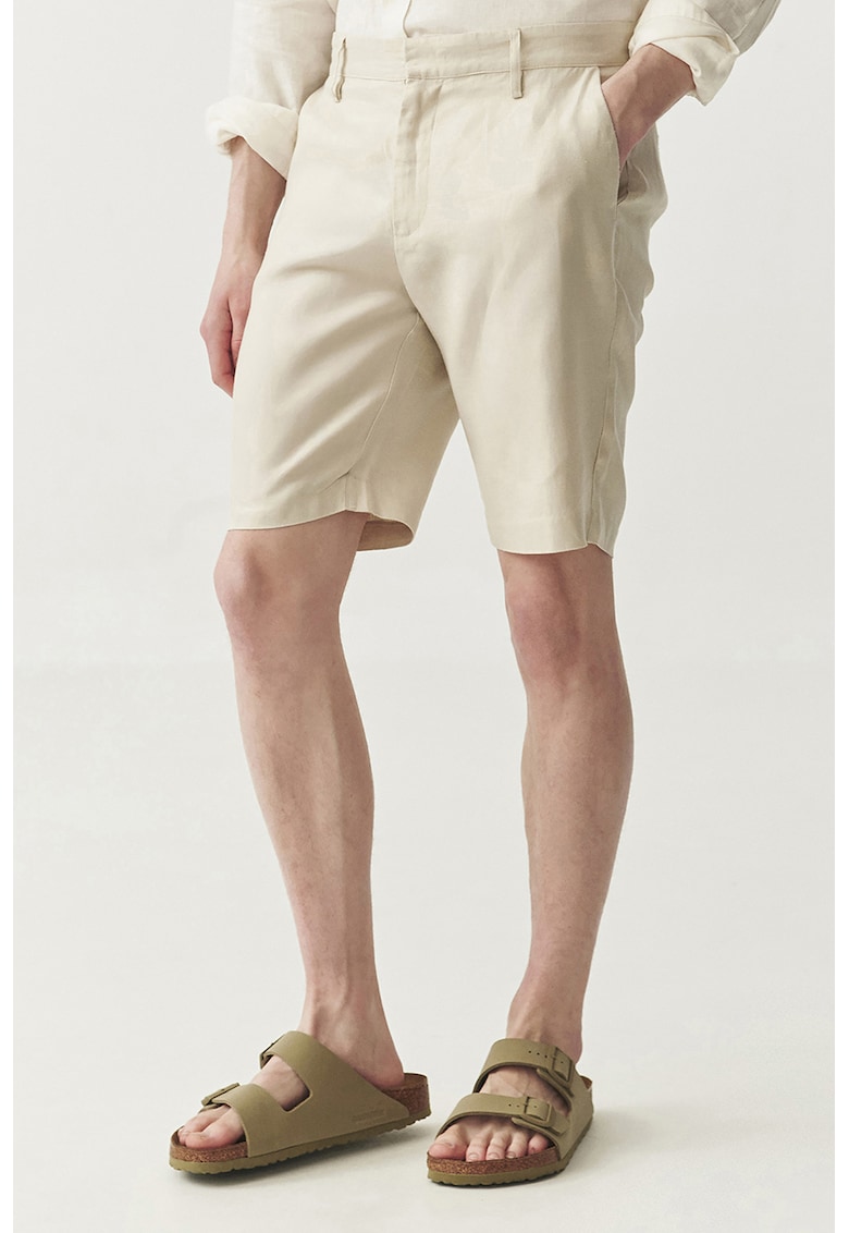 Pantaloni scurti de in cu talie medie Pantaloni scurti de in cu talie medie