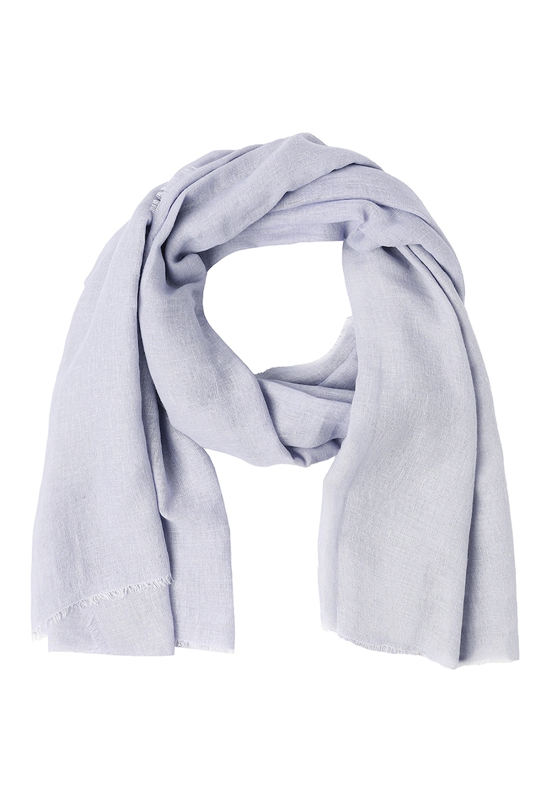 Esarfa din amestec de in cu terminatie franjurata