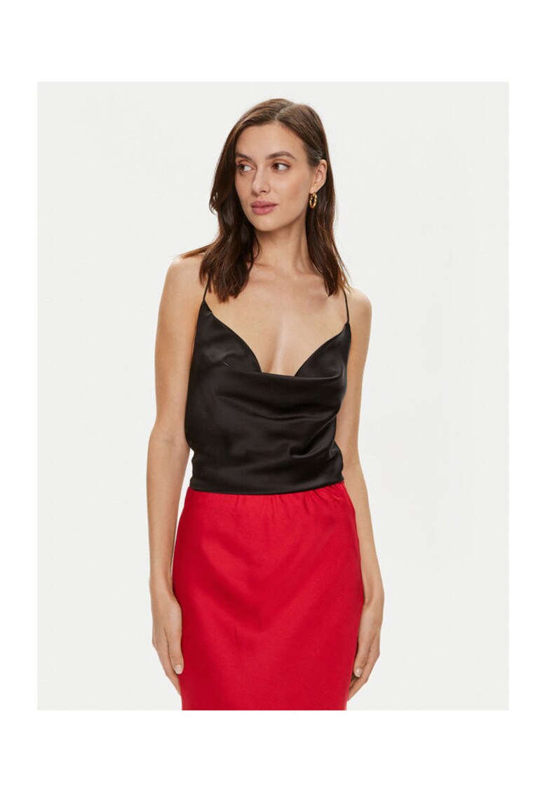 Tricou dama - 304354793 - Matase - Negru - Negru