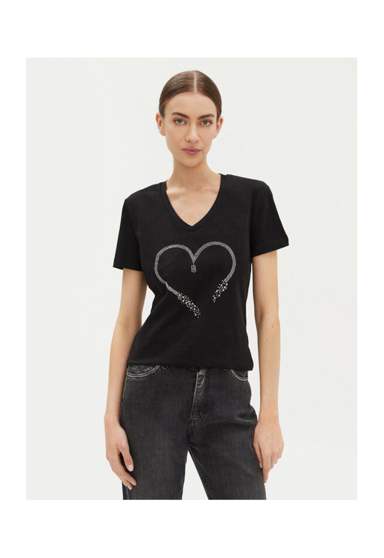 Tricou dama - 305170910 - Bumbac - Negru - Negru