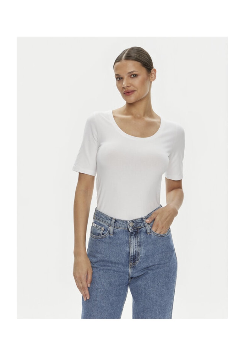 Tricou dama - 304005336 - Bumbac - Alb - Alb