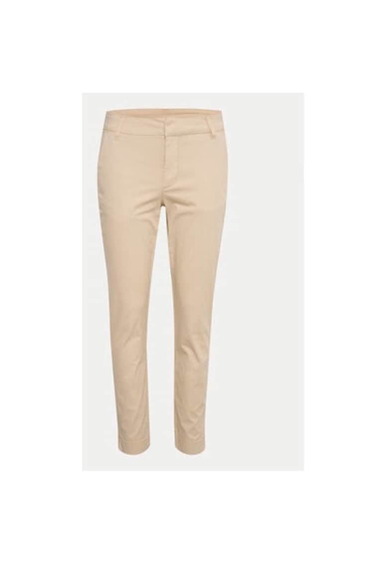 Pantaloni dama - 304374555 - Bumbac - Bej - Bej
