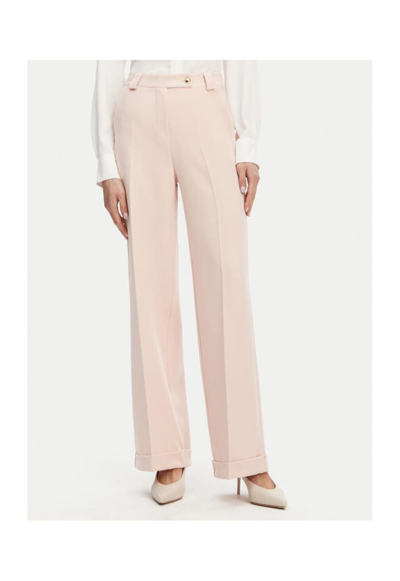 Pantaloni dama - 305406613 - Poliester - Roz - Roz
