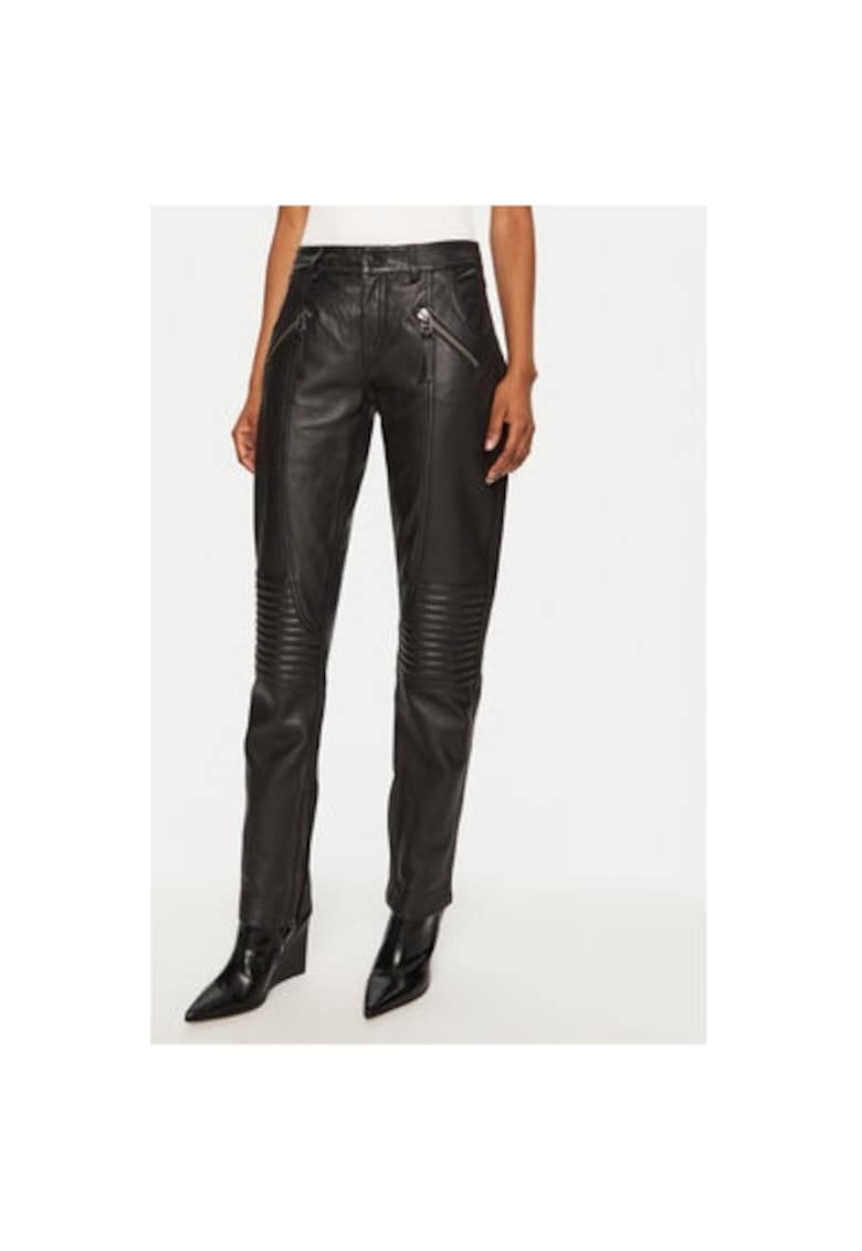 Pantaloni dama - 304891441 - Piele naturala - Negru Pantaloni dama - 304891441 - Piele naturala - Negru