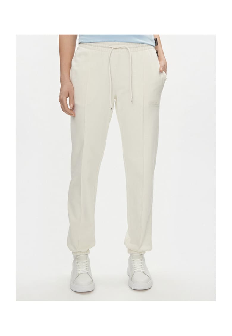 Pantaloni dama - 303651961 - Bumbac - Bej - Bej