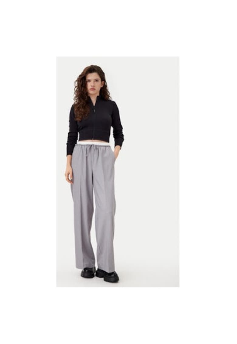 Pantaloni dama - 304907319 - Poliester reciclat/Poliester - Gri
