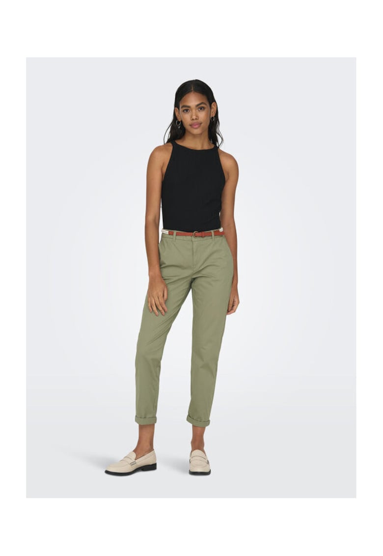 Pantaloni dama 15218519 - Bumbac - Verde - Verde