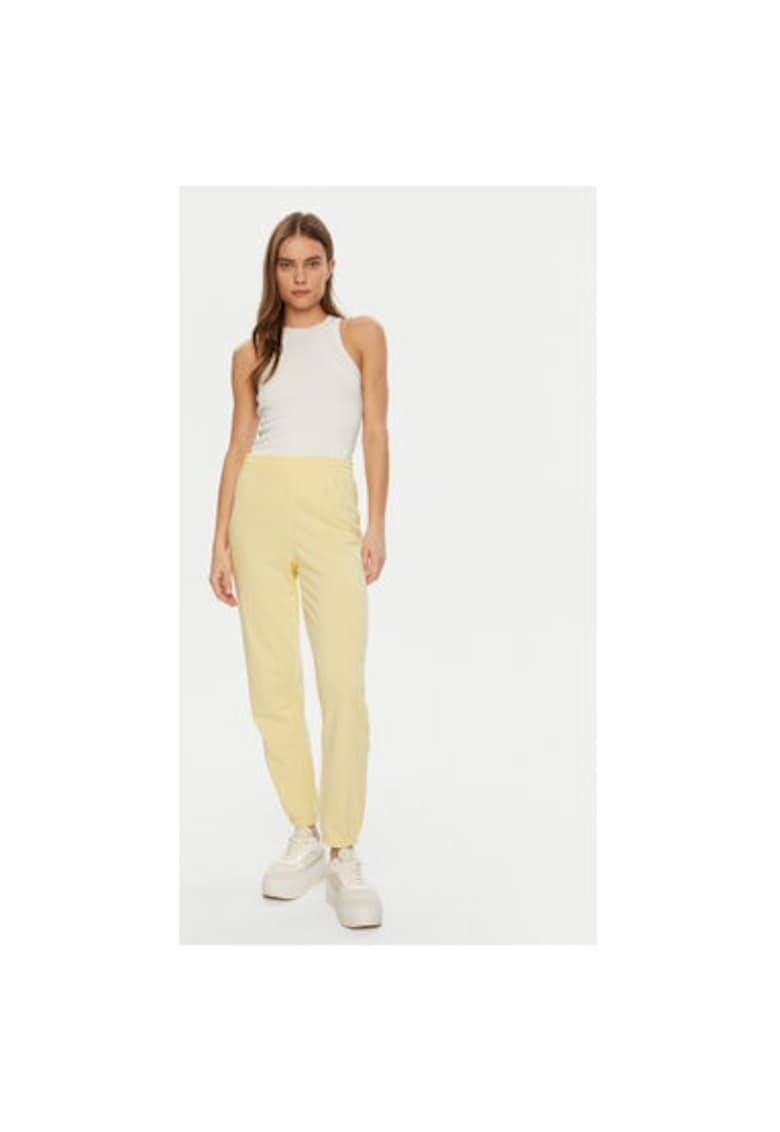 Pantaloni dama -  304784033 - Bumbac/Poliester - Galben