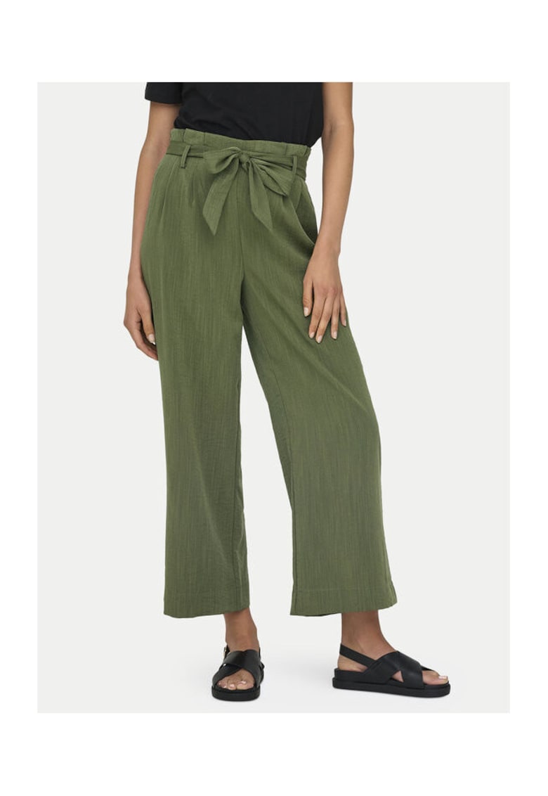 Pantaloni dama - 304790980 - Viscoza/Poliester - Verde - Verde