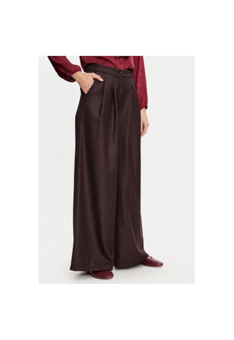 Pantaloni dama -  304865817 - Poliester/Lana - Rosu