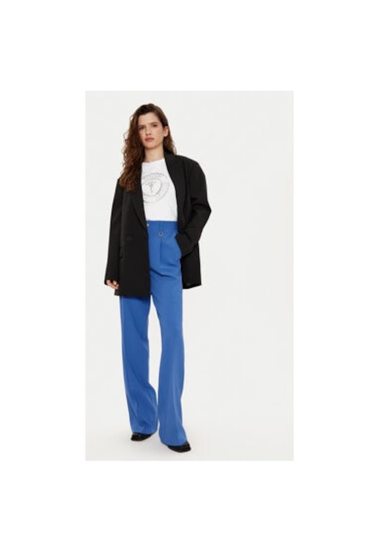 Pantaloni dama - 305182975 - Poliester/Viscoza - Albastru