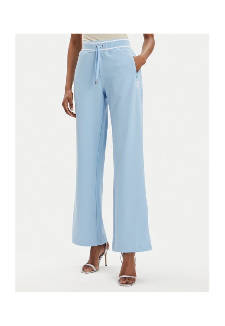 Pantaloni dama - 303896416 - Poliester - Albastru - Albastru