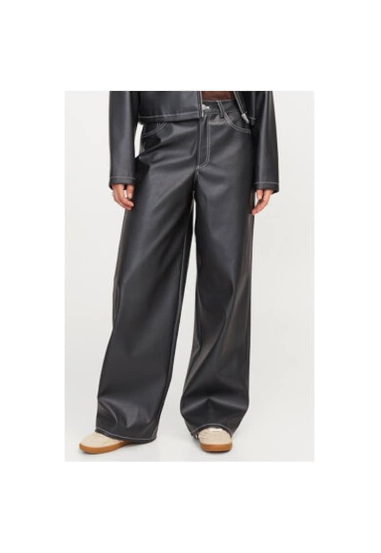 Pantaloni dama - 304888359 - Piele ecologica - Negru Pantaloni dama - 304888359 - Piele ecologica - Negru