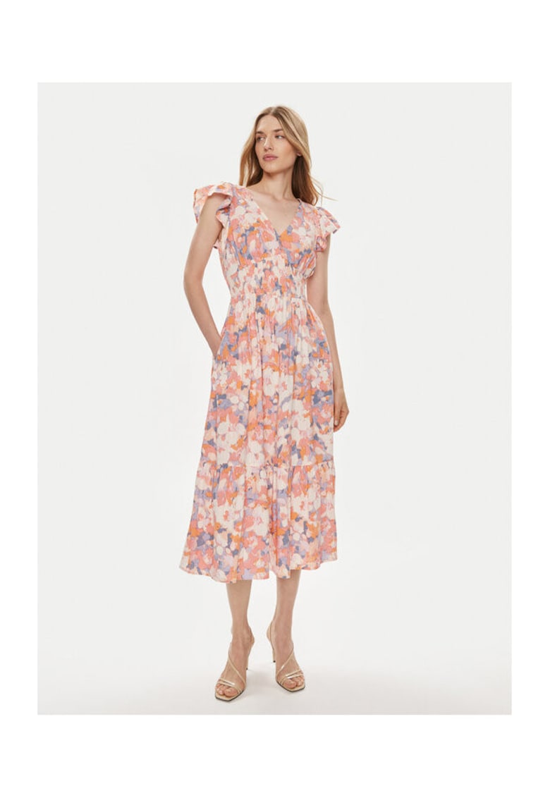 Rochie dama - 304357725 - Bumbac/Viscoza - Portocaliu - Portocaliu