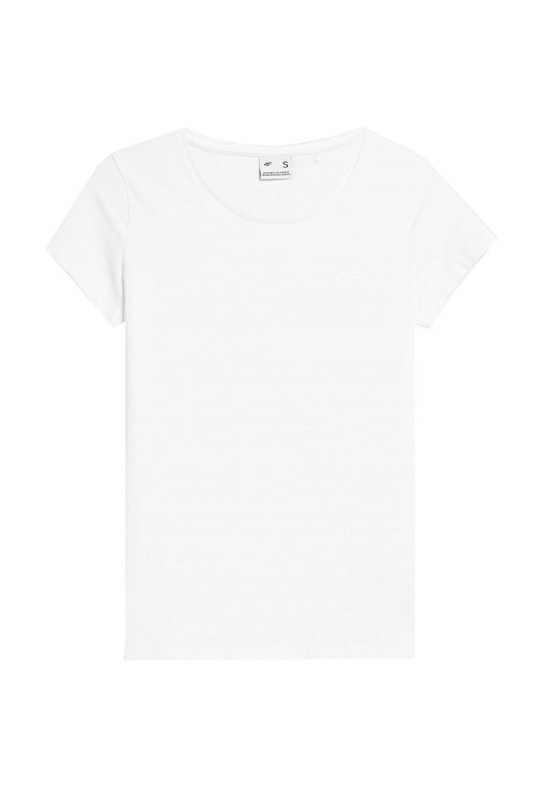 4f Tricou dama regular - alb - bumbac 95% si elastan 5% -