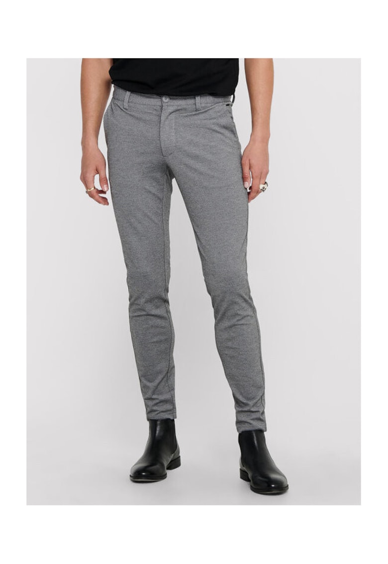 Pantaloni Barbati - 208502689 - Viscoza - Poliester - Gri - Gri