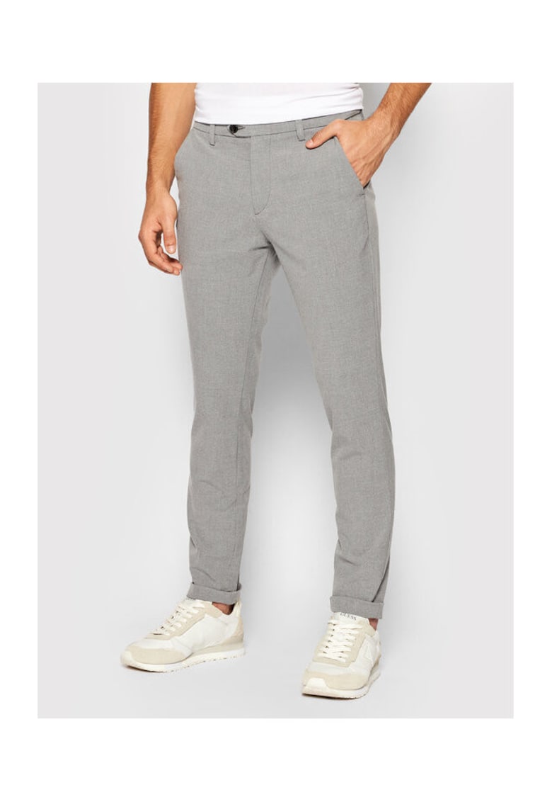 Pantaloni Barbati - Jack Jones - 208743013 - Poliester - Viscoza - Gri - Gri
