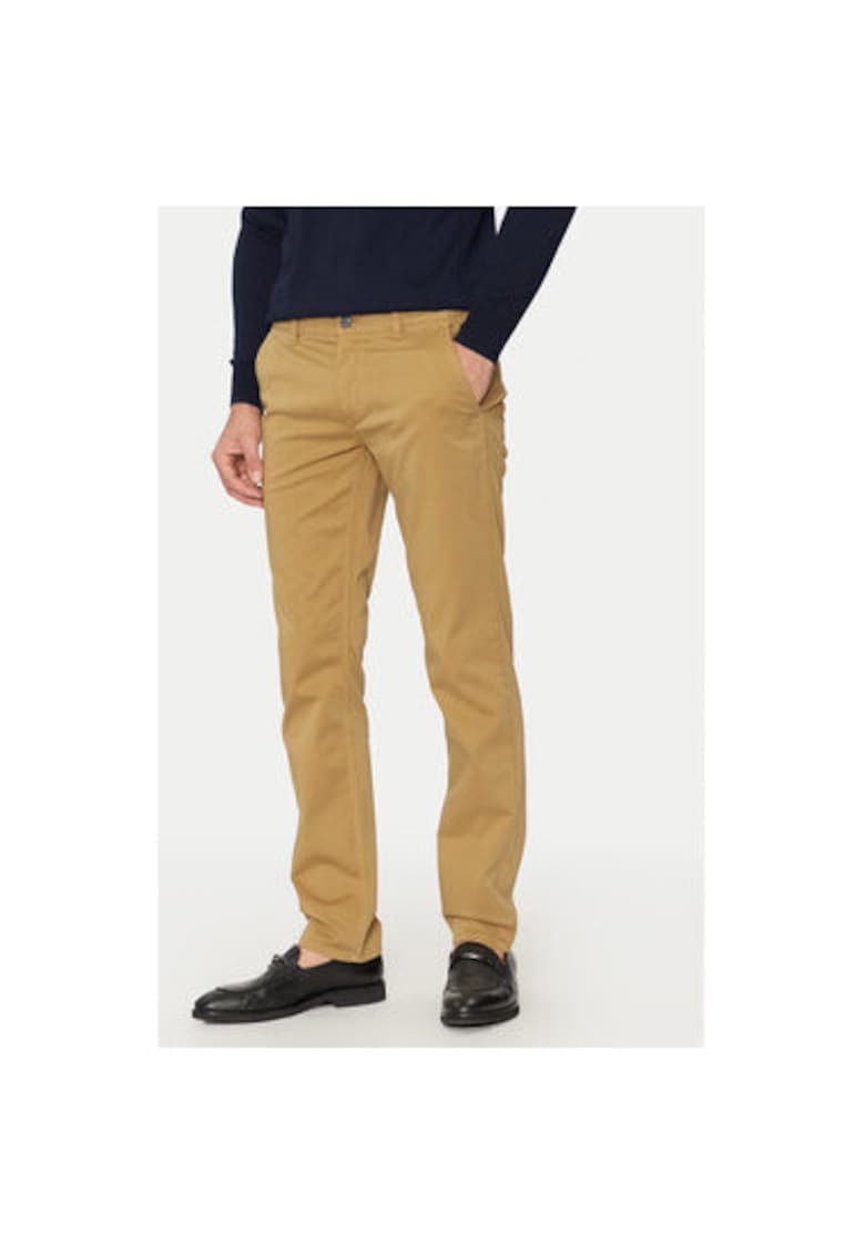 Pantaloni barbati - 208187756 - Bumbac - Maro