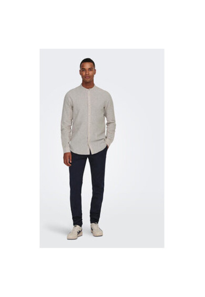 Pantaloni barbati - 302890804 - Viscoza/Poliester - Albastru - Albastru