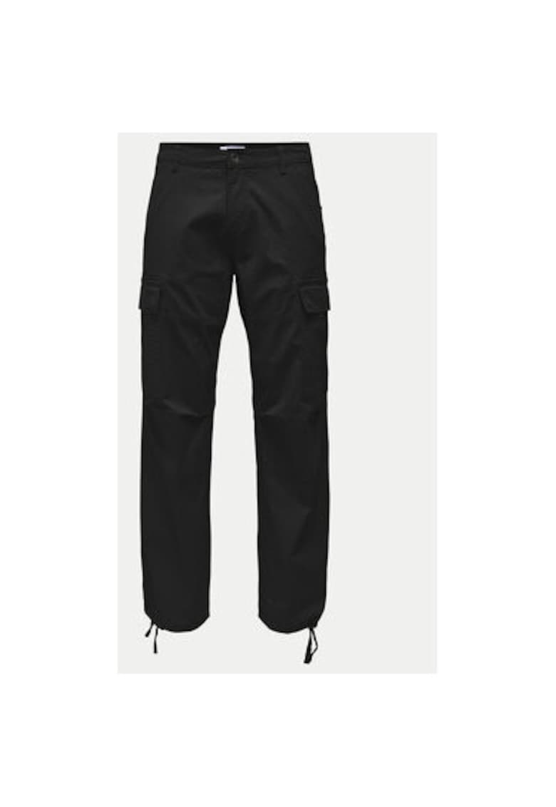 Pantaloni barbati - 304695261 - Bumbac/Bumbac - Negru - Negru
