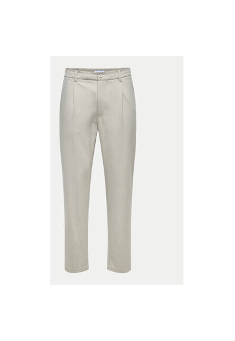 Pantaloni barbati - 304953354 - Poliester reciclat/Viscoza - Bej - Bej