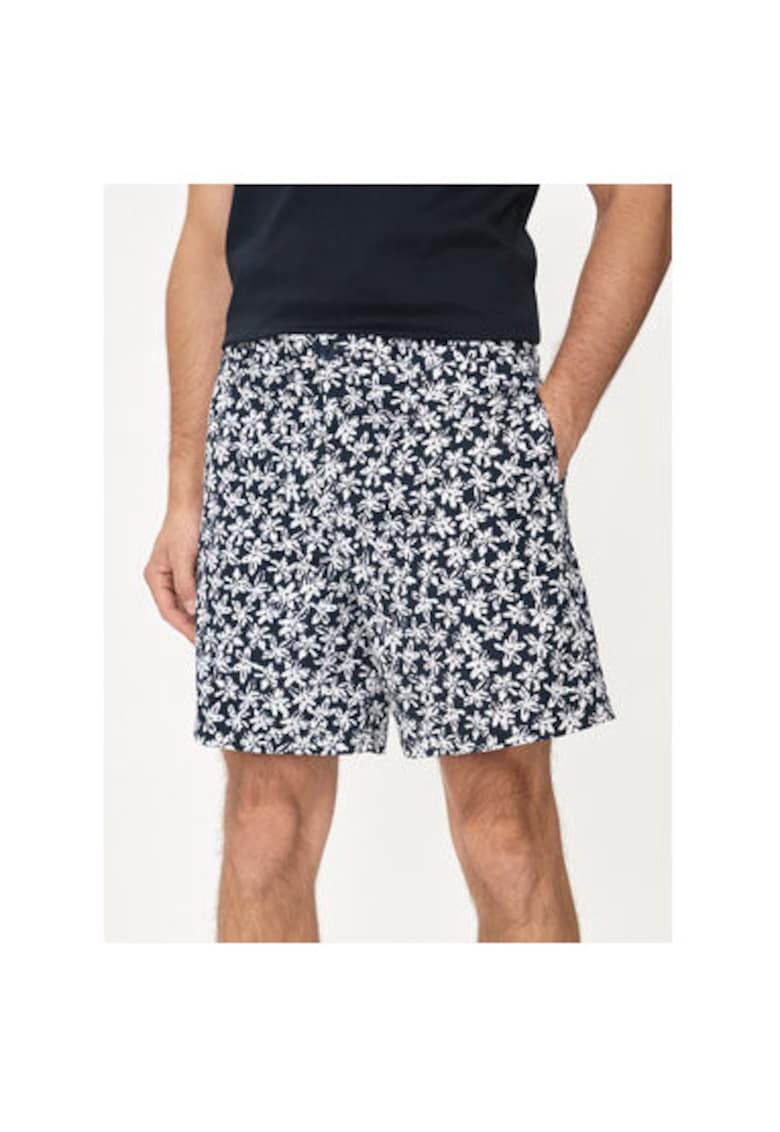 Pantaloni scurti barbati - 303674953 - Bumbac - Albastru - Albastru