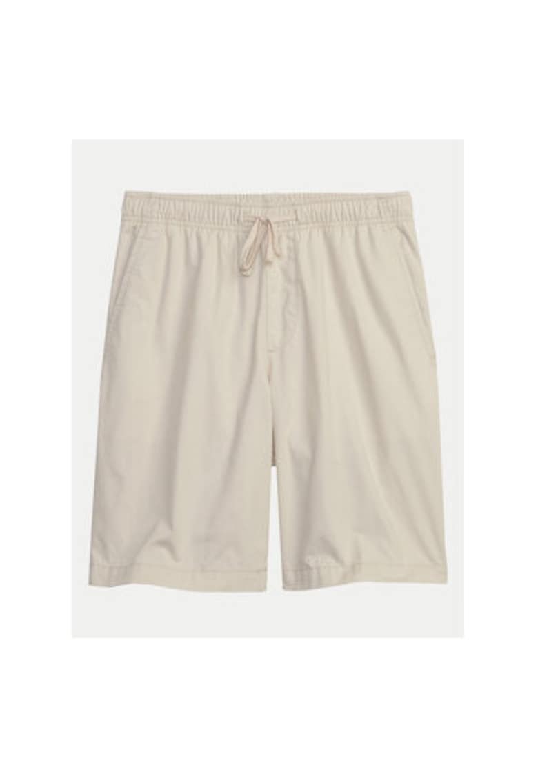 Pantaloni scurti barbati - 304508813 - Bumbac - Bej - Bej