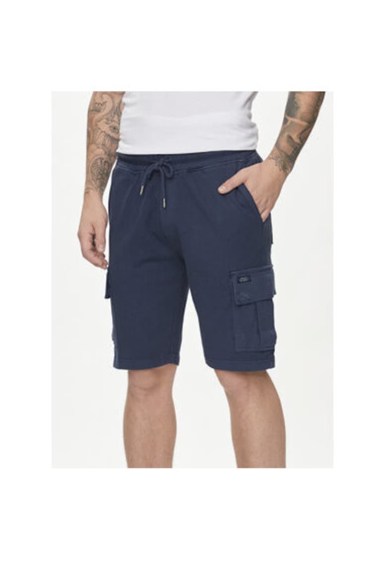 Pantaloni scurti barbati - 303530563 - Bumbac - Albastru - Bleumarin