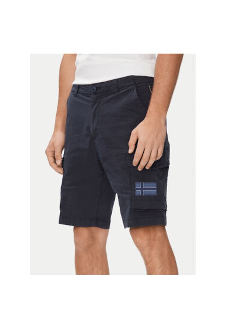 Pantaloni scurti barbati - 303756451 - Bumbac - Albastru - Bleumarin