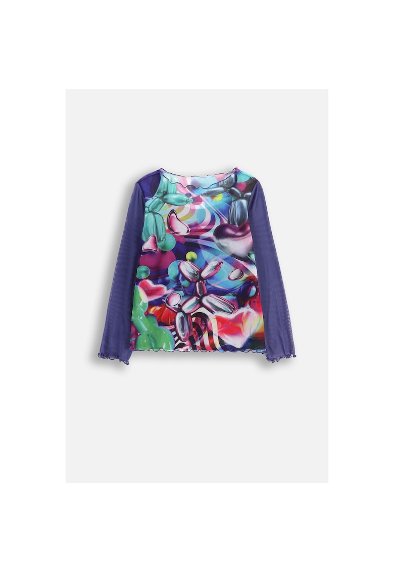 Set de top si bluza semitransparenta din plasa - Multicolor
