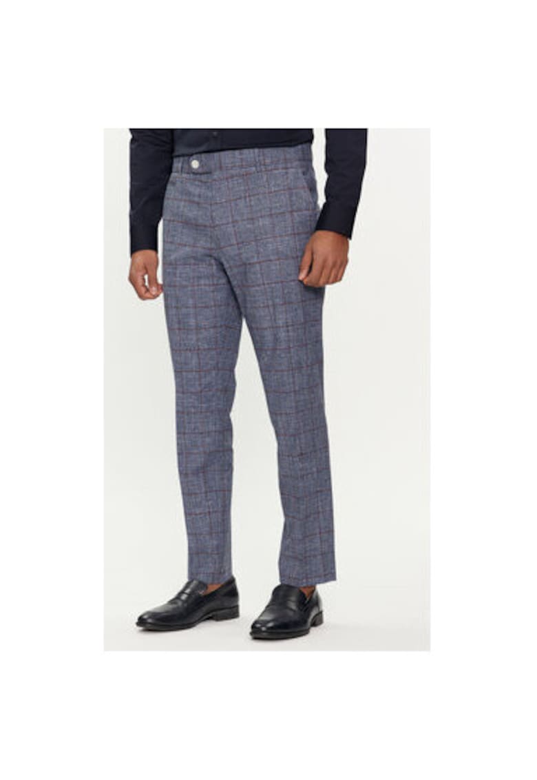 Pantaloni barbati - 303675936 - Bumbac/Lana/Viscoza - Albastru