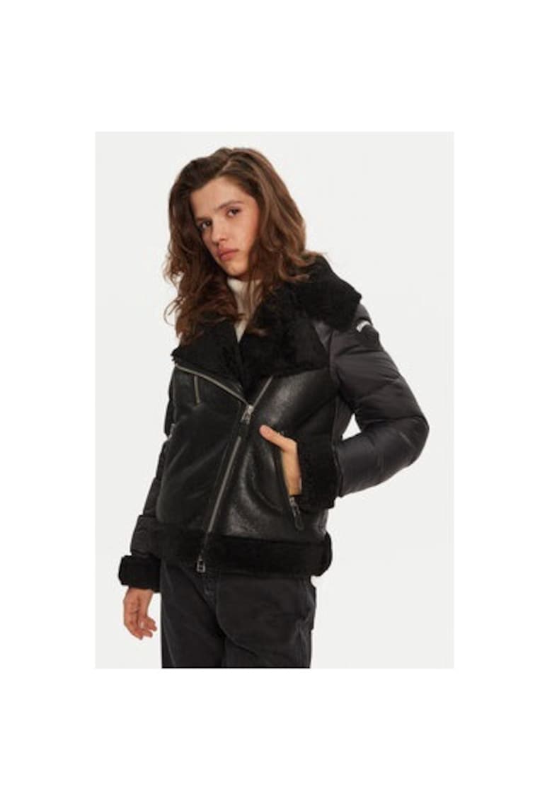 Cojoc dama - 304445828 - Piele naturala - kozia - Negru