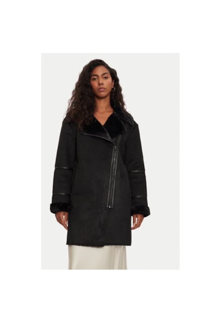 Cojoc dama - 304480461 - Piele ecologica - Negru