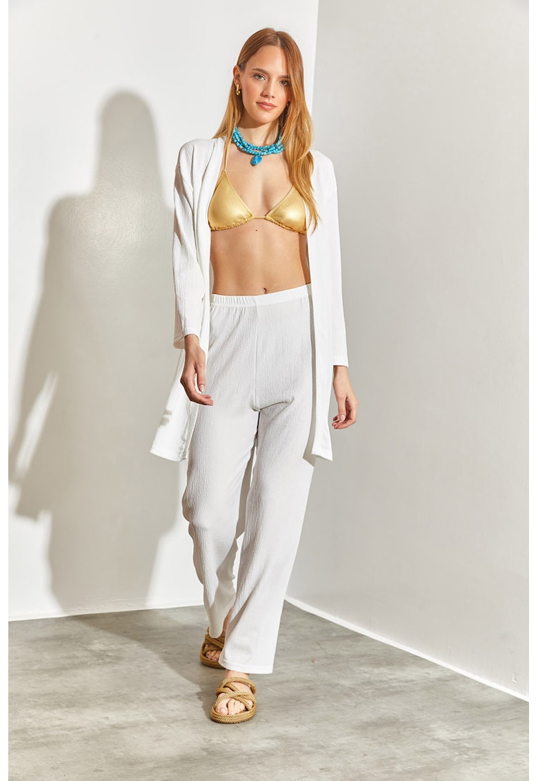 Set de pantaloni si cardigan fara inchidere - 2 piese