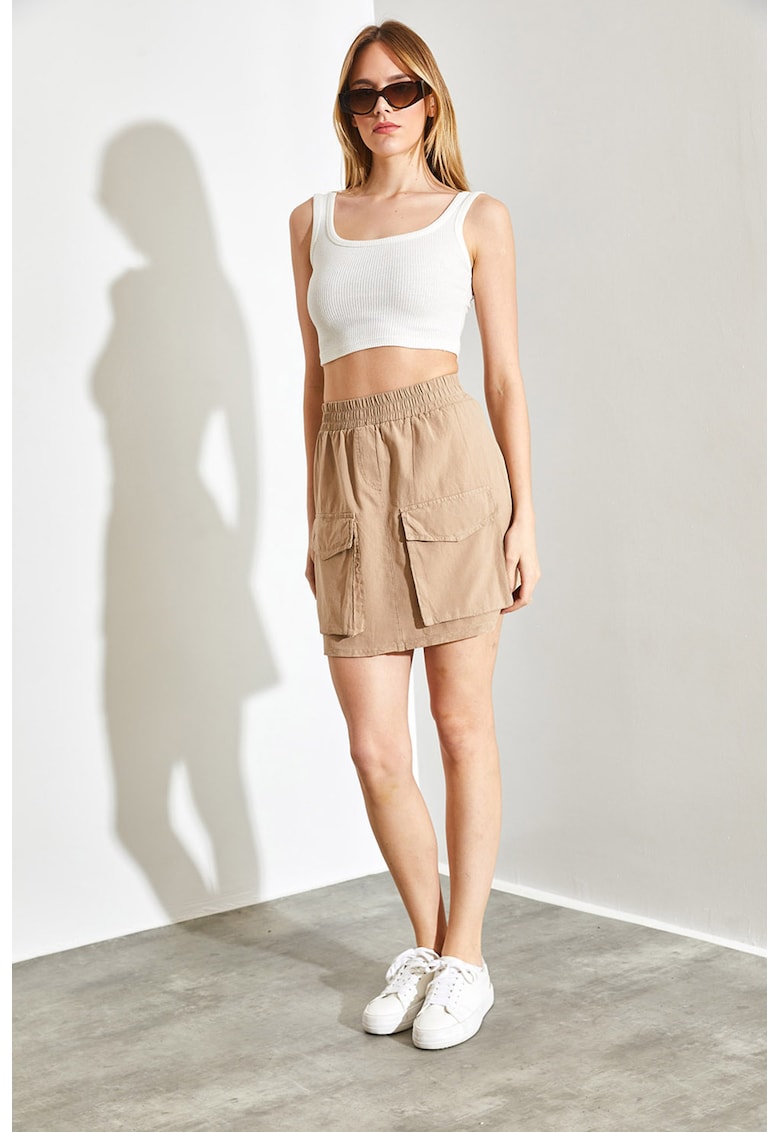 Fusta mini cu buzunare frontale