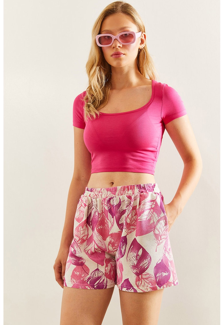 Pantaloni scurti din amestec de in