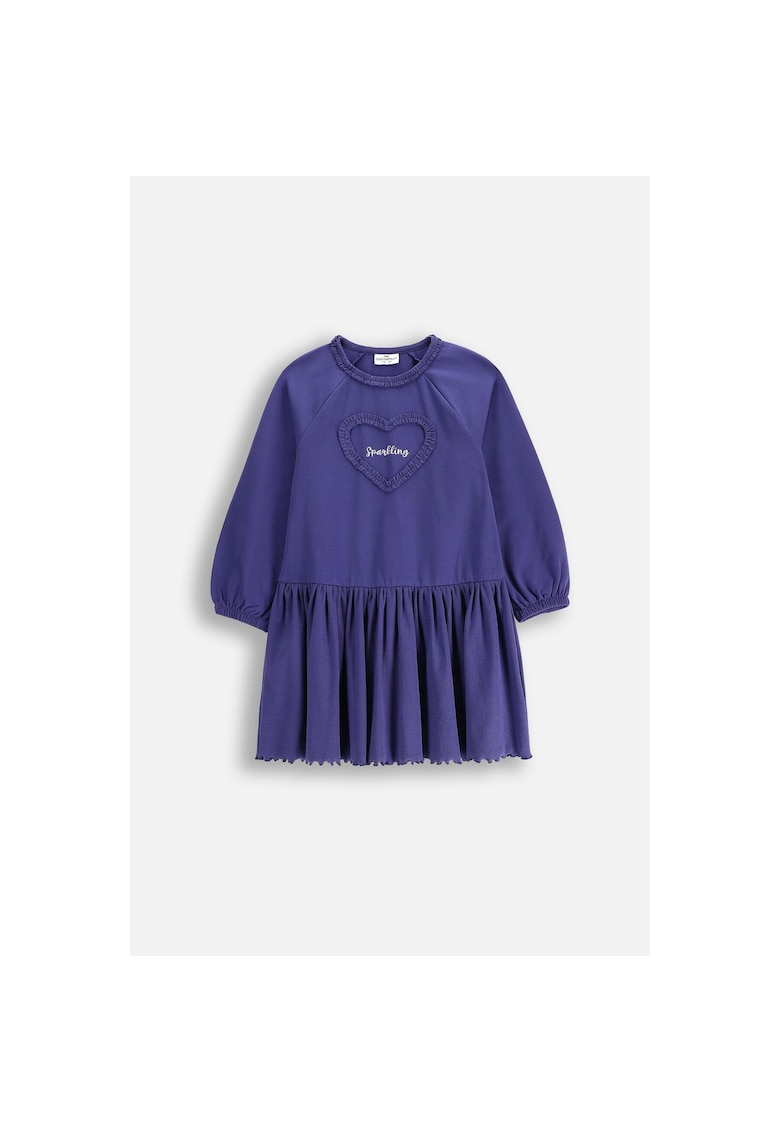 Rochie cu evazata cu fronseuri si maneci raglan