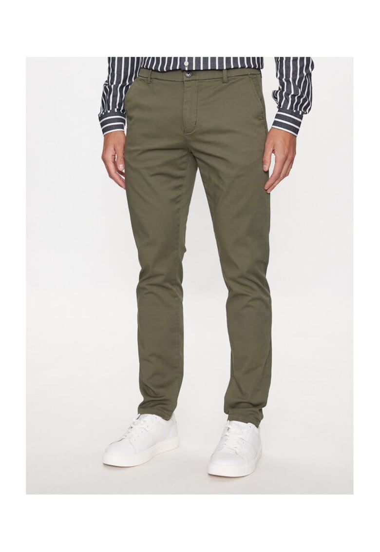 Pantaloni barbati - 303196097 - Bumbac - Verde - Verde