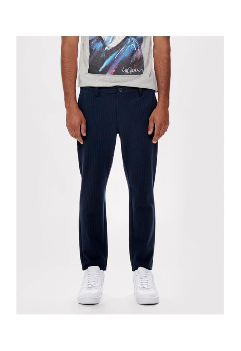 Pantaloni barbati - 208502900 - Poliester/Viscoza - Albastru - Albastru