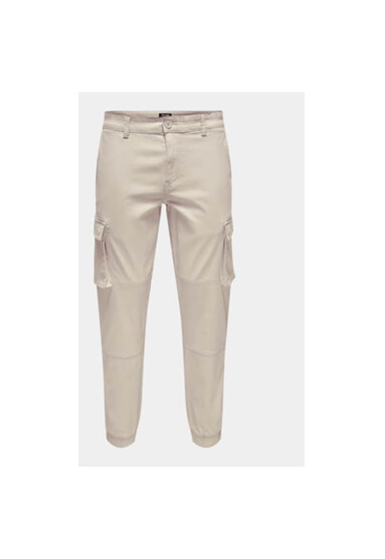 Pantaloni barbati - 303333102 - Bumbac/Bumbac - Bej - Bej