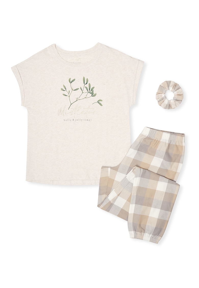 Pijama dama Mallow  Bej alb