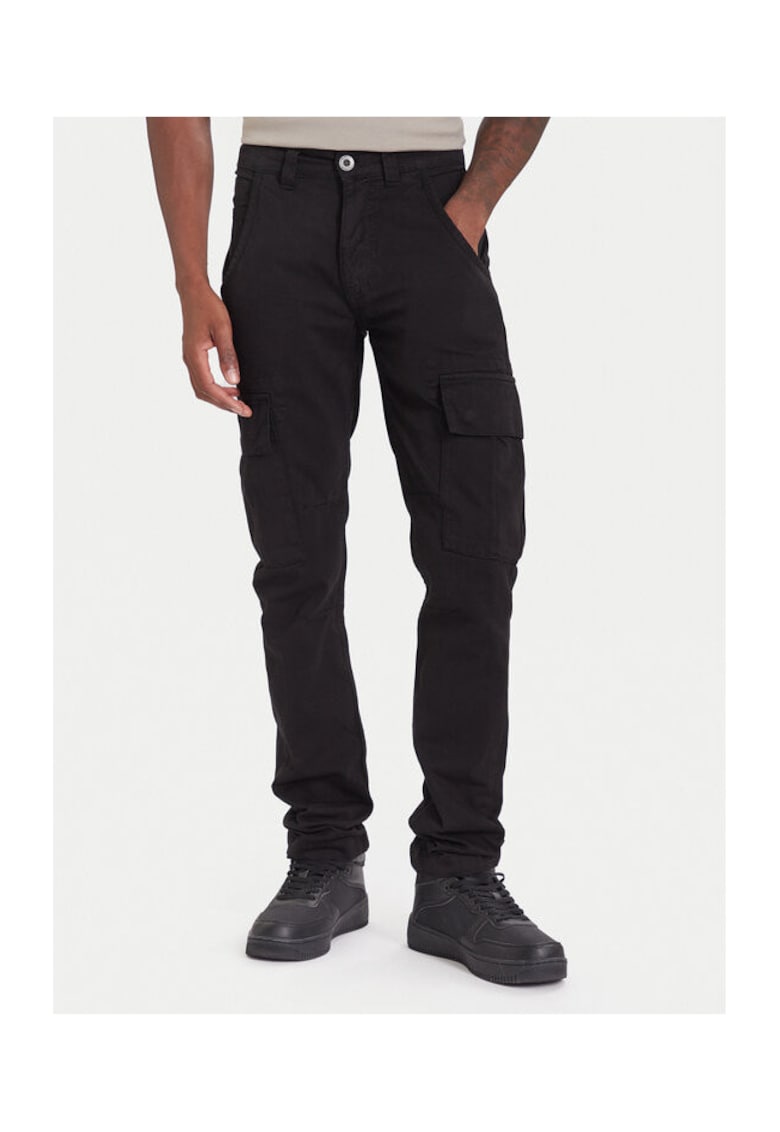 Pantaloni barbati - 207377400 - Bumbac - Negru - Negru