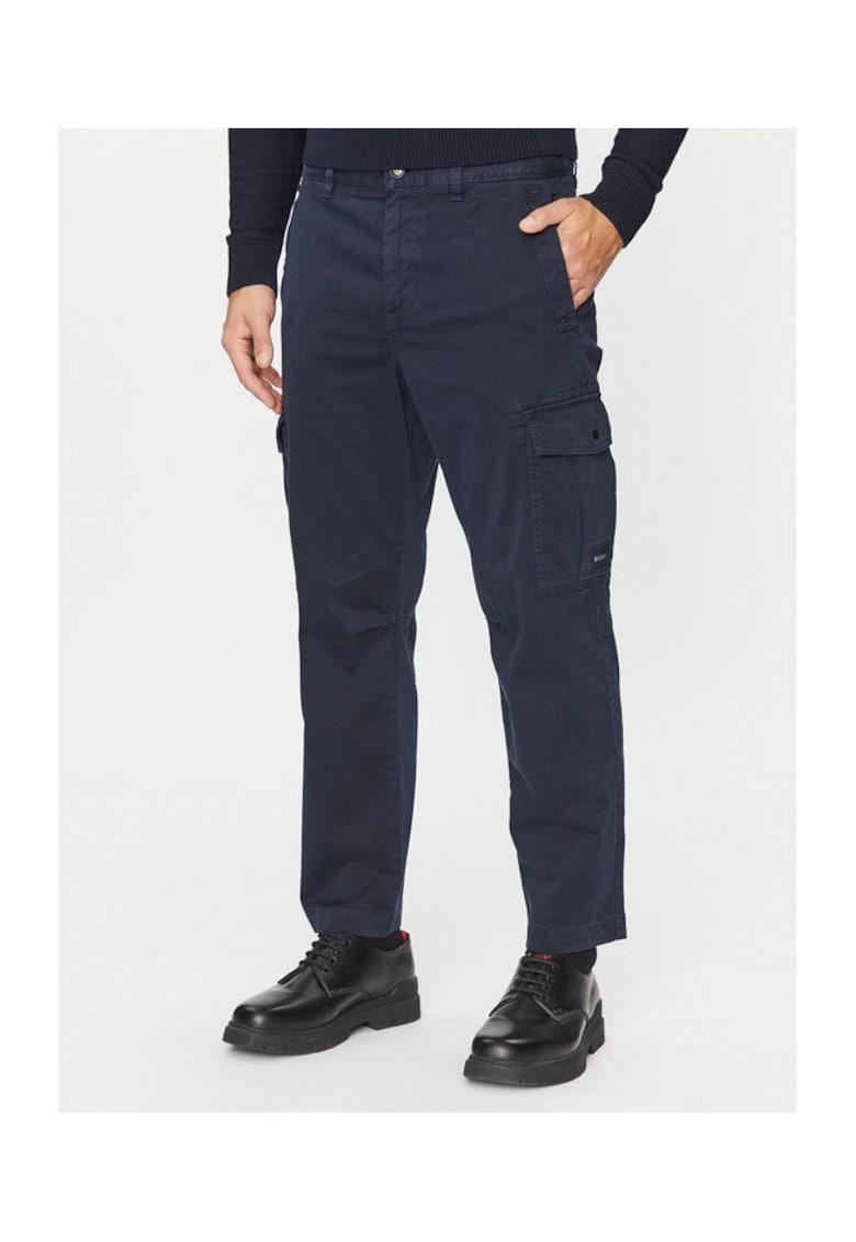 Pantaloni barbati - 303387495 - Bumbac - Albastru - Albastru